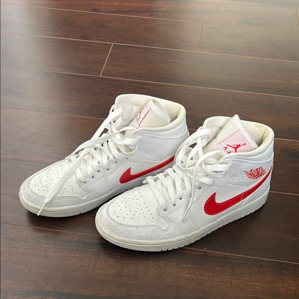 White and Red Mid Jordan 1’s